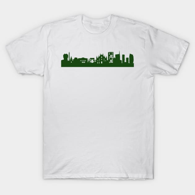 MILAN skyline in forest green T-Shirt by 44spaces